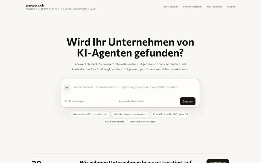 Screenshot der Website A New Era