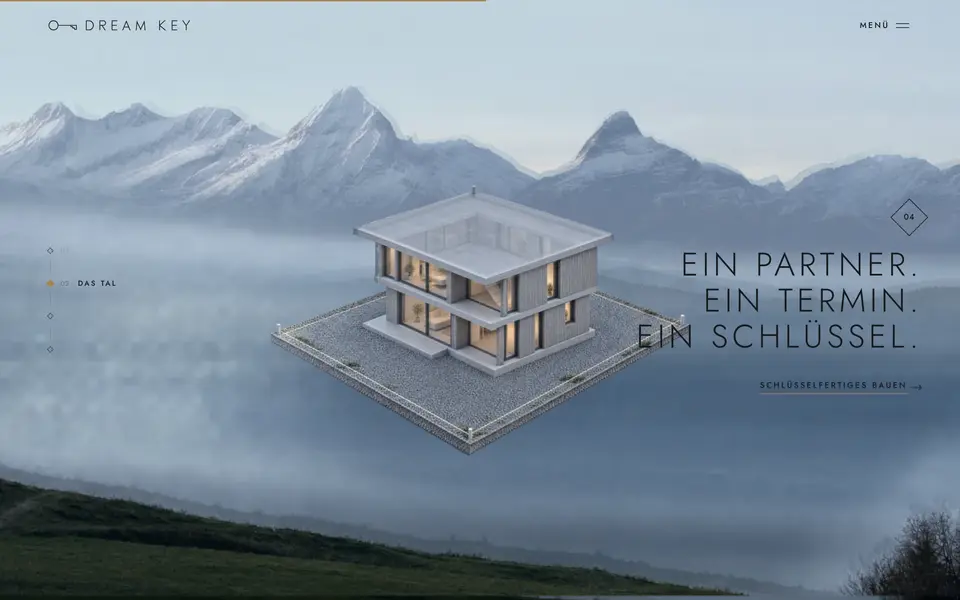 Screenshot der Website Dream Key