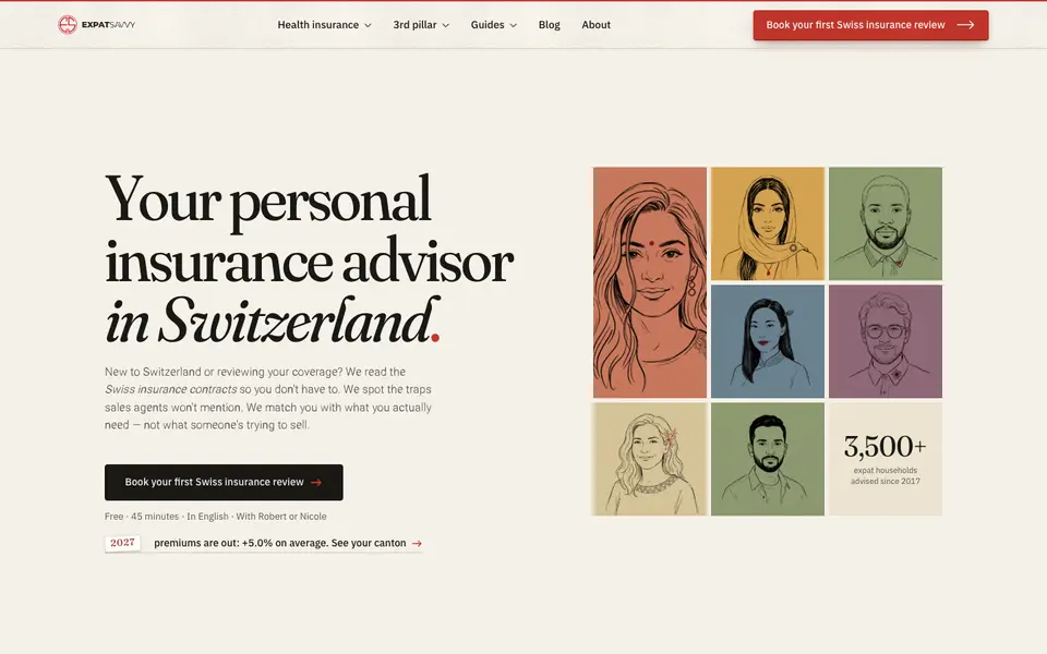 Screenshot der Website Expat Savvy
