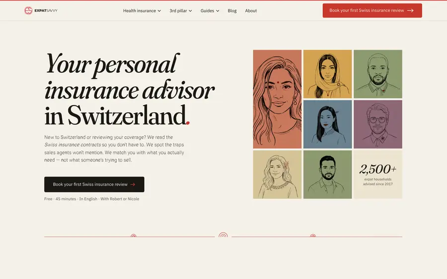 Screenshot der Website Expat Savvy