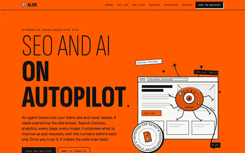 Screenshot der Website alive