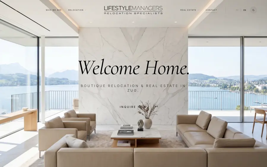 Screenshot der Website Lifestyle Managers