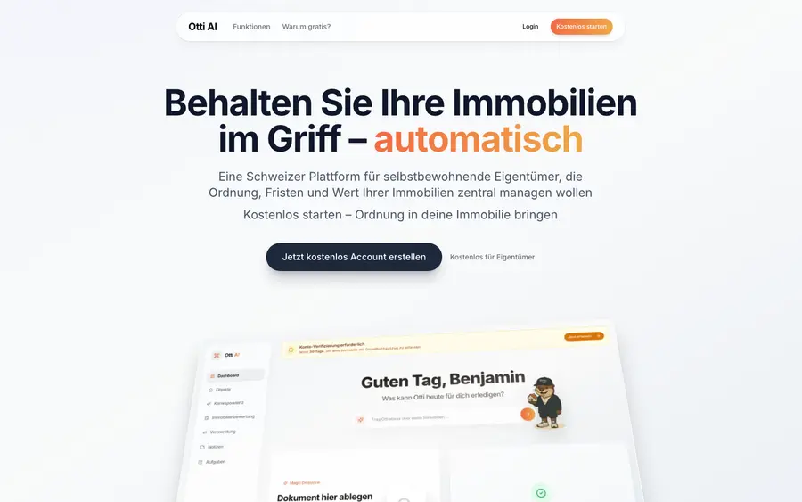 Screenshot der Website Otti AI