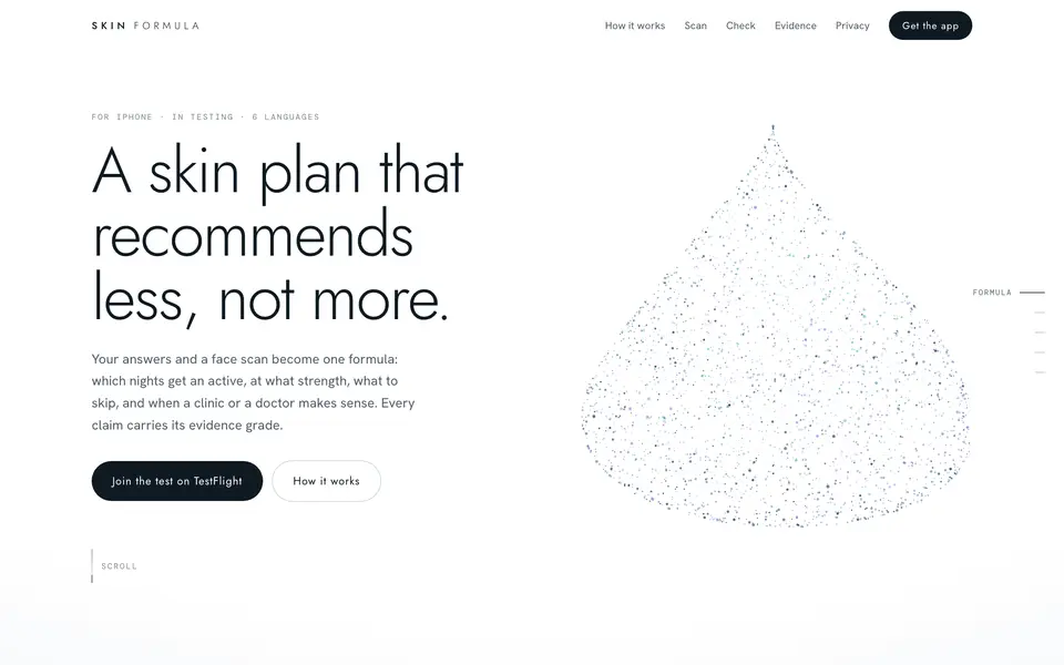 Screenshot skinformula.app