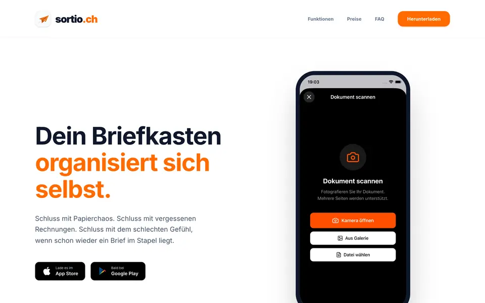 Screenshot sortio.ch