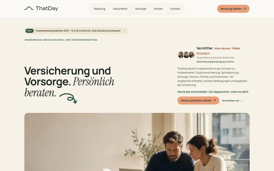 Screenshot der Website ThatDay