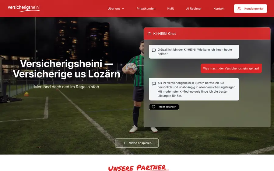 Screenshot der Website Versicherigs-Heini