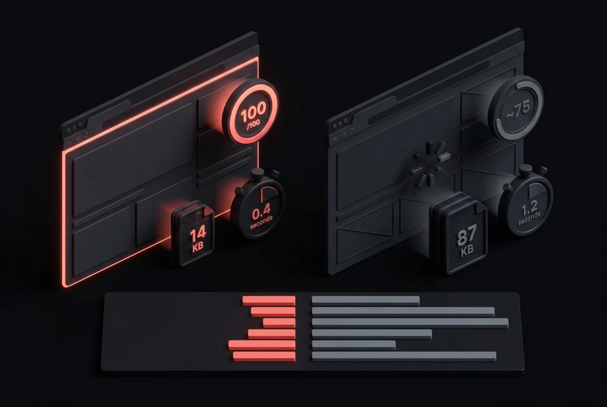 Performance-Vergleich Astro vs Next.js — Lighthouse-Scores und JavaScript-Bundle-Grössen