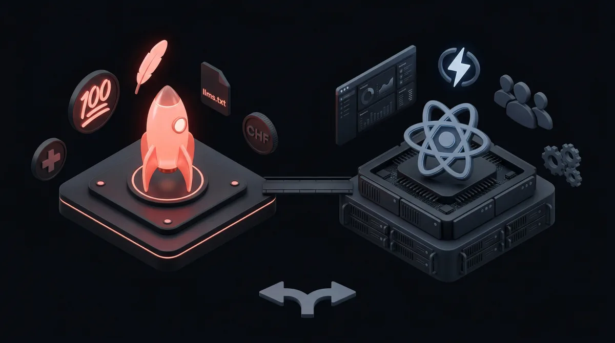 Astro vs Next.js Entscheidung — zwei Framework-Plattformen im direkten Vergleich